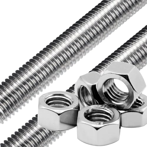 2Pcs Stainless Steel 1/2" Thread Rod with Nuts
