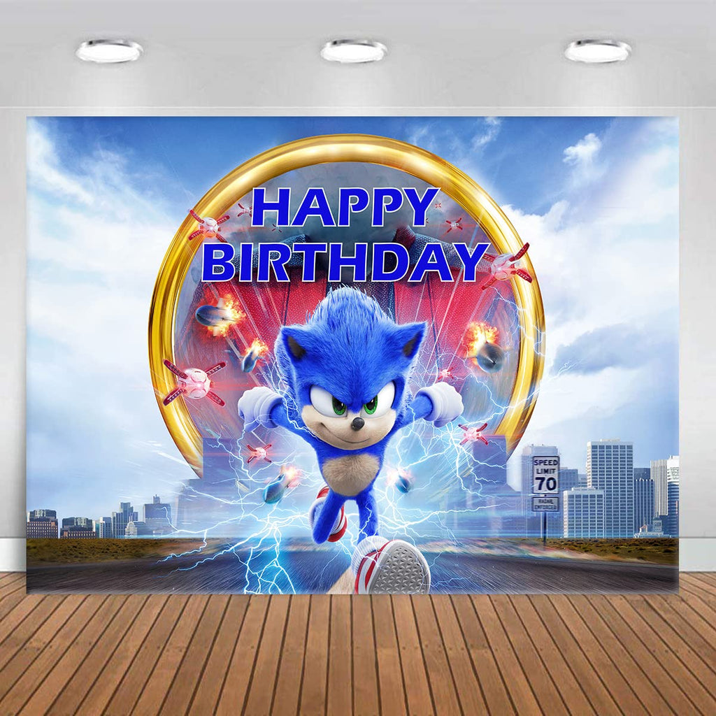 GeRRiT Hedgehog Birthday Decorations,Hedgehog Happy Birthday Banner Backdrop for as Cartoon Backdrop Decorations Banner Photo Booth Props(5x3ft), Clear