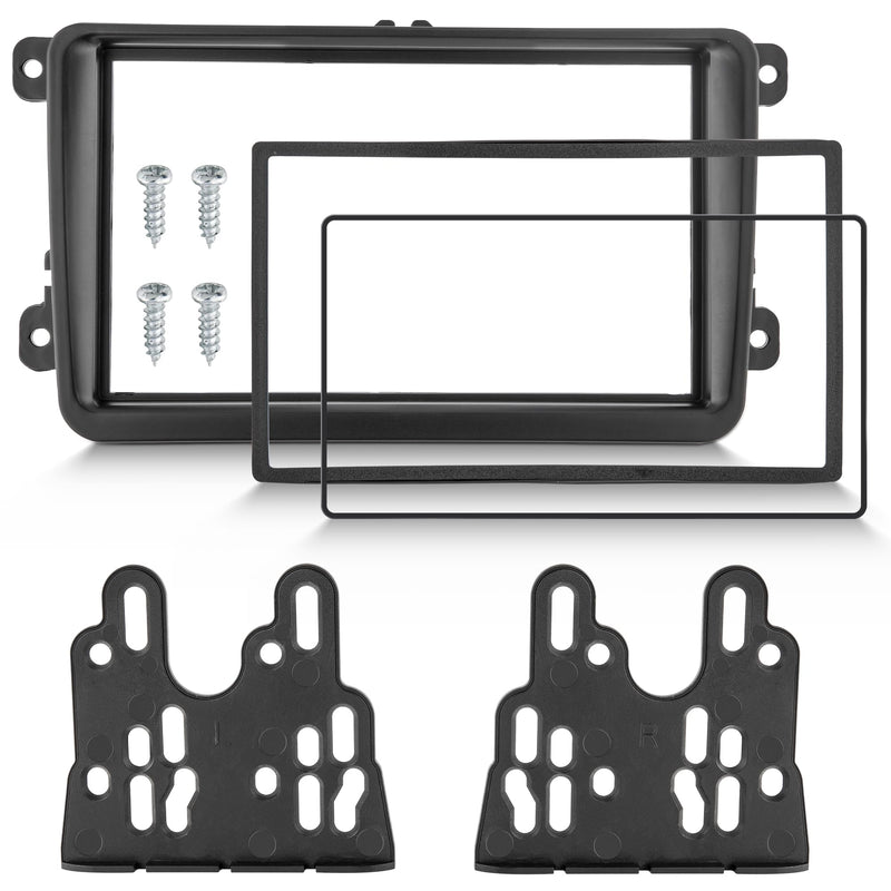 Double DIN Radio Dash Kits for Volkswagen Jetta/GLI/Passat/CC/Tiguan/Scirocco 2006-2018, Double Din Radio Mount Housing Bracket Installation Trim Bezel Kit Installation Aftermarket Stereo