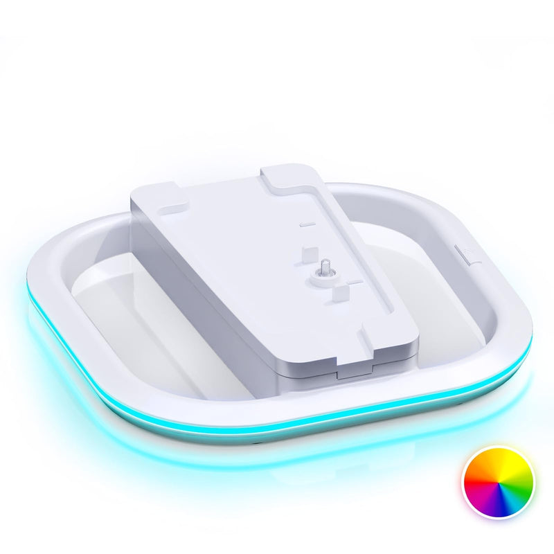 Vertical Stand for PS5/PS5 Slim Consoles, Playstation 5 Vertical Stand with 7 RGB Lights for PS5 Digital/PS5 Disc, PS5 Slim Digital/PS5 Slim Disc Console with Screw,White White