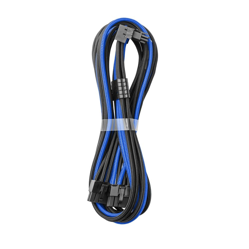 CableMod C-Series Pro ModMesh Sleeved 12VHPWR 90° StealthSense PCI-e Cable for Corsair - Variant A (Black + Blue, 16-pin to Dual 8-pin, 60cm) 16 to 2x8-Pin (Variant A) Black + Blue