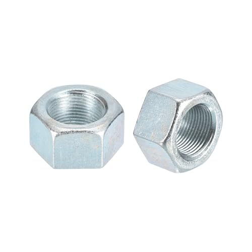 METALLIXITY Hex Nuts (1-1/4"-12) 5Pcs, Carbon Steel Coarse Thread Zinc Plated Hexagon Nut Hardware - for DIY Home Repair Machinery, Silver 1-1/4"-12 5