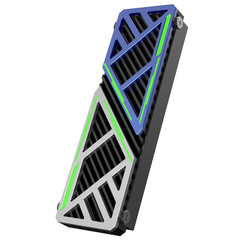 WAVLINK NVMe Heatsink 880X, M.2 Heatsink supporting 2280 NVMe/SATA SSDs for PC/PS5/mATX/Mini-ATX, High-Performance SSD Cooler with Dual Thermal Silicone Pads, 3mm Adjustable Height, Aluminum Alloy
