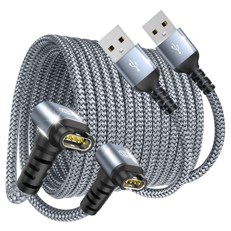 Garmin Watch Charger Cable Right Angle [2-Pack,3.8ft] Compatible with Garmin Fenix 5 5S 5X 6 6S 6X Plus Pro 7 7S 7X, Forerunner 945 45 45S 245 Music,Approach S10 S40 S60 G12 S42,Vívoactive 3 4 4S-Grey