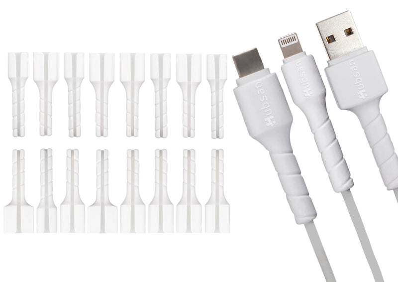 32 Pack 3-in-1 Silicone Cable Protectors for iPhone Charger, USB-C, Lightning & USB Cables, Prevents Fraying, Cute and Durable 32 PCS White