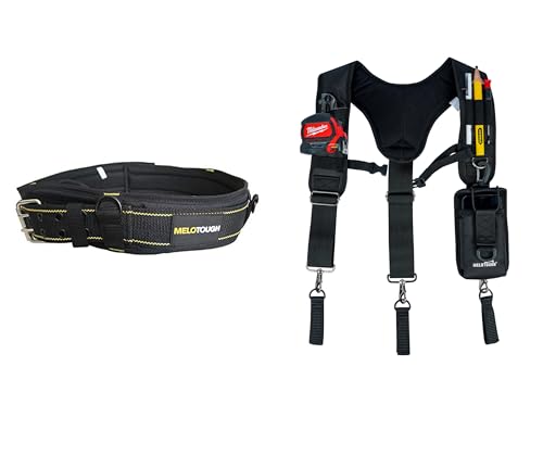 MELOTOUGH Padded Tool Belt Suspenders Work Belt Suspenders for Men Big and Tall Construction Bag Suspenders Padded Work Suspenders