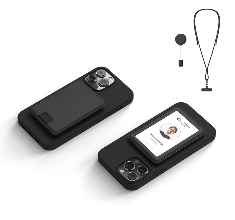 DuoFlip Flippable Magnetic ID Card Holder, MagSafe Phone Wallet with Lanyard, Compatible with MagSafe Phone Cases and iPhone 15/14/13/12, not for iPhone 13/12 mini