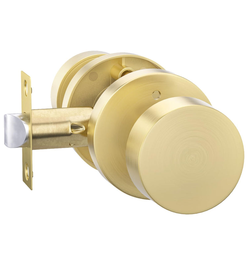 goldenwarm Gold Door Knobs Interior, Heavy Duty Zinc-Alloy Privacy Brushed Gold Interior Door Knobs, Brushed Brass Indoor Doorknobs for Bedroom, Bathroom (1 Pack) 1