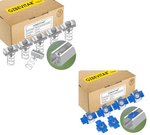 1/4"-20 Spring Channel Nut and Bolt Bundle with 1/4"-20 Strut Channel Squeeze Nuts