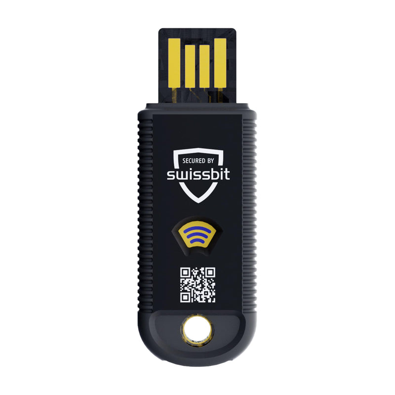 Swissbit - iShield Key Pro Security Key, Hardware Authenticator, USB and NFC Connection, FIDO2 Certified, U2F, HOTP, TOTP, PIV, 2FA, Black, (1pc) (iShield Key Pro USB-A/NFC) SNU20000D1PBAN0-E-01-110-SBB