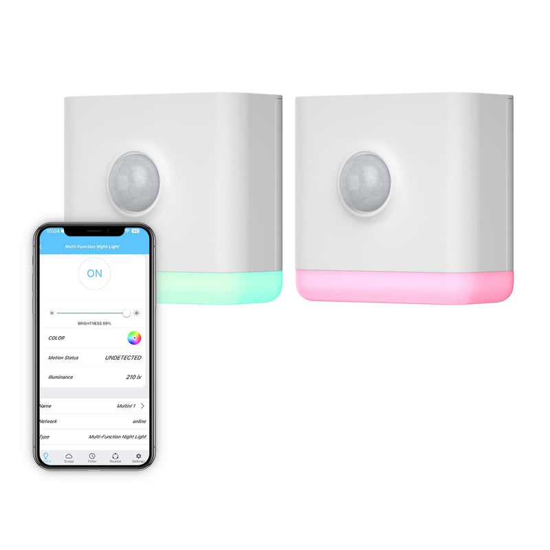 THIRDREALITY Multi-Function Night Light 2 Pack, Zigbee Repeater, 3-in-1 Combines a Motion Sensor, a Illumination Sensor and RGB Color Night Light, 1-100% Adjustable Brightness, Zigbee hub Required
