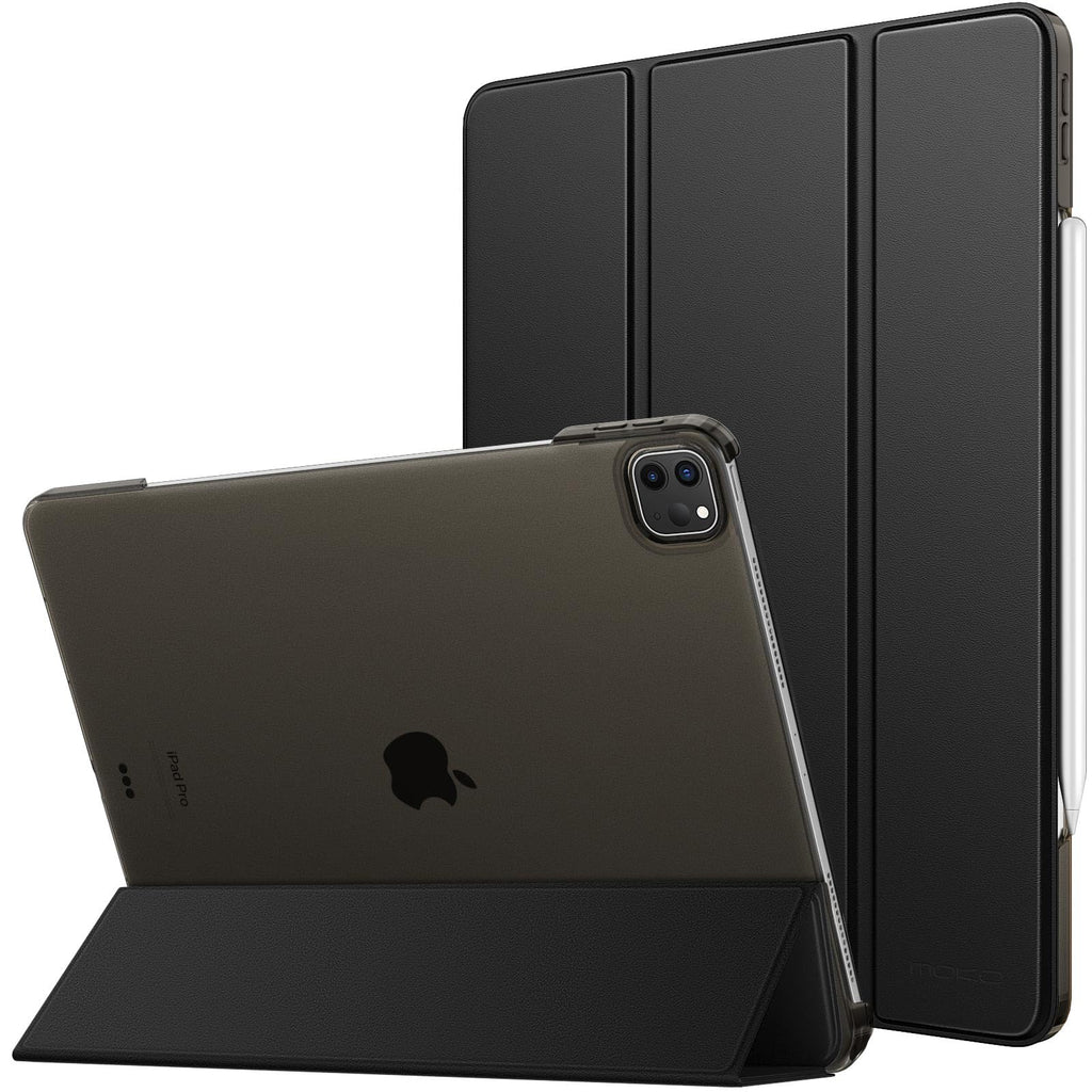 MoKo for iPad Air 13 Inch M2 Case 2024/ iPad Pro 12.9 Case (6th/5th Gen 2022/2021), Slim Smart Shell Translucent Frosted Hard PC Back Cover, Support Touch ID & Pencil Pro/2nd/USB-C, Black