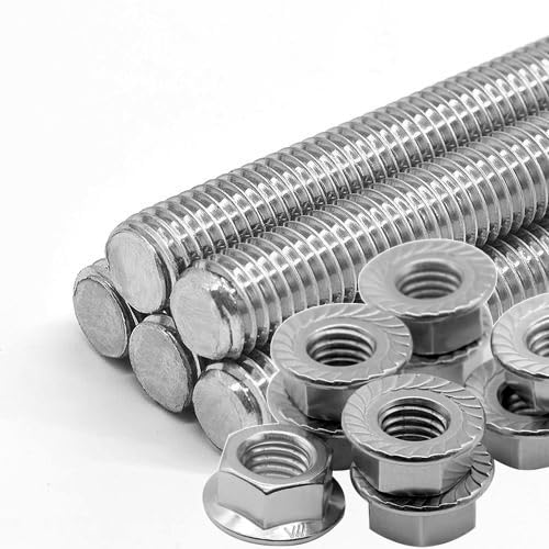 Stainless Steel Threaded Rod M6 with Flange Hex Nuts