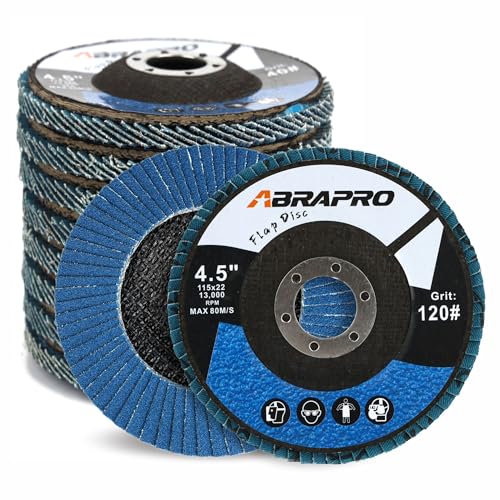 10 Pack Zirconia Flap Disc, 120 Grit, Angle Grinder Sanding Disc, 4-1/2 inch Grinding Wheels, Flap Wheel Type 29 for Metal Grinding, Blending and Smooth Finishing 120 Grit-10 Pack