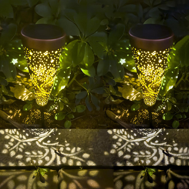 Tree of Life 2 Pack Solar Pathway Lights - Outdoor Waterproof Garden Decor, Pathway Landscape Lights for Backyard Patio Path Yard Lawn Walkway Life Tree 2PCS