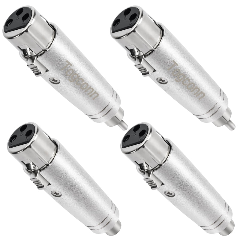 RCA to XLR Adapter 4 Pack, 1 Pair RCA Male to XLR Female Adapter and 1 Pair RCA Female to XLR Female Adapter, RCA to XLR Connector XLR Female to RCA Female & XLR Female to RCA Male