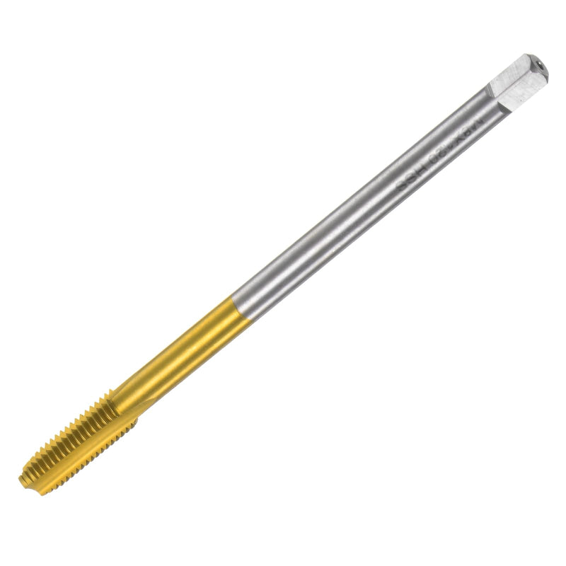 QUARKZMAN Metric Tap M8 x 1.25 H2 120mm Extra Long Titanium Coated High Speed Steel 6542 Straight Groove Thread Cutting Machine Thread Cutting Repair Tool M8 x 1.25 x 120mm
