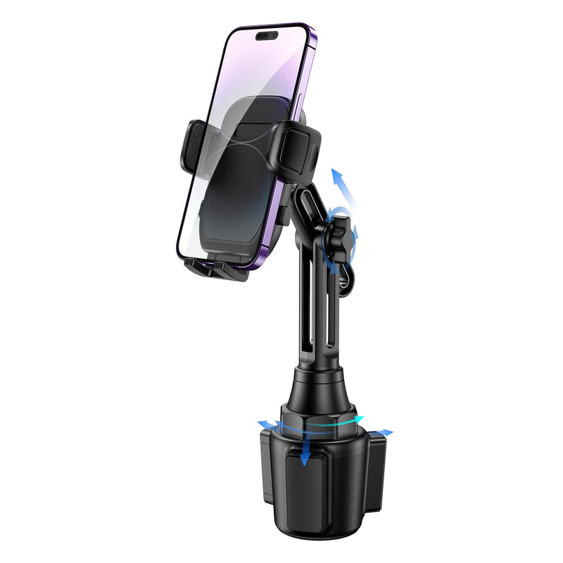 Cup Phone Mount for Car, [Upgraded Version] Universal Cup Phone Cradle Holder with Long and Adjustable Neck, Friendly Compatible with Cell Phone iPhone, Samsung, Google and All Smartphones