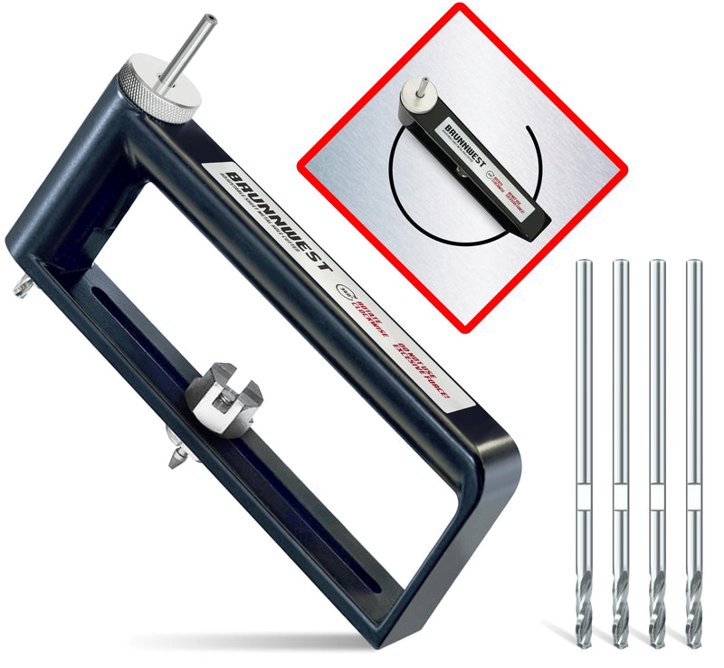 Adjustable Sheet Metal Hole Cutter with 4 Extra BITS, Sheet Metal Circle Cutters, Metals Holes Saw, HVAC Ductwork/Duct Hole Cutter - Cut 2-12” Circles Holes in 24Ga Steel and 26Ga Stainless Hole Cutter + 4 Extra Drill Bits