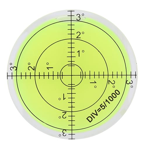 Round Level with 60mm Diameter and Crystal Clear Scale, Easy Direction Detection, Diameter Measuring Tool for Scale Calibration