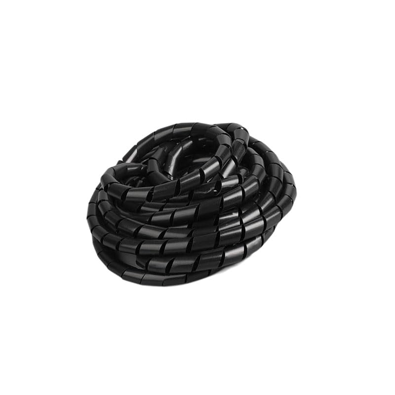 Spiral Cable Wrap -(6 mm) Cord Covers Bundle Sleeve Hose for PC TV Computer Electrical Wire Organizer, Cord Cover and Detangler (1/4 Inch-45Ft Black) 6mm