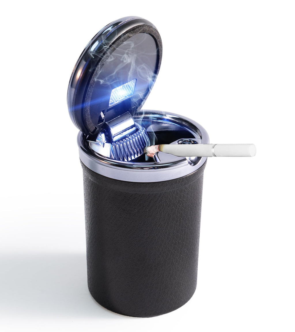 Car Ashtray with Lid Auto Ashtray LED Easy Clean Up Detachable Ashtray Tall