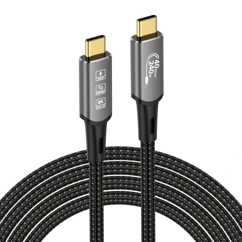 USB4 Cable with Thunderbolt 4, 240W Charging, 40Gbps Data, 8K@60Hz 4K120Hz HDR, PD3.1, USB C to USB C, for MacBook M1-M3, Mac Studio, Laptops, Monitor USB4 40G 240W-0.5M