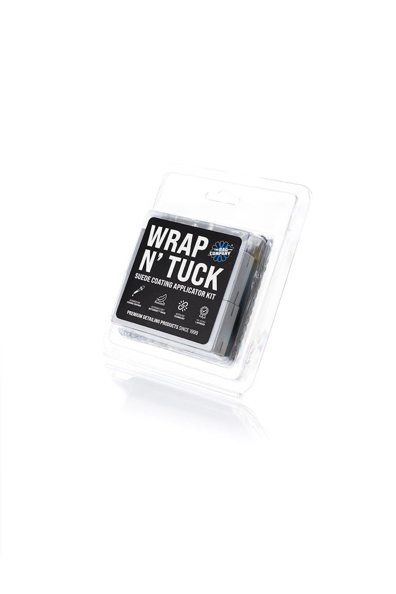 The Rag Company - Wrap N' Tuck Suede Coating Applicator Kit - Ultra Soft and Smooth Applicator for Spreading and Leveling Exterior Coatings - Reusable Foam Tool and Super Soft Suede Cloths