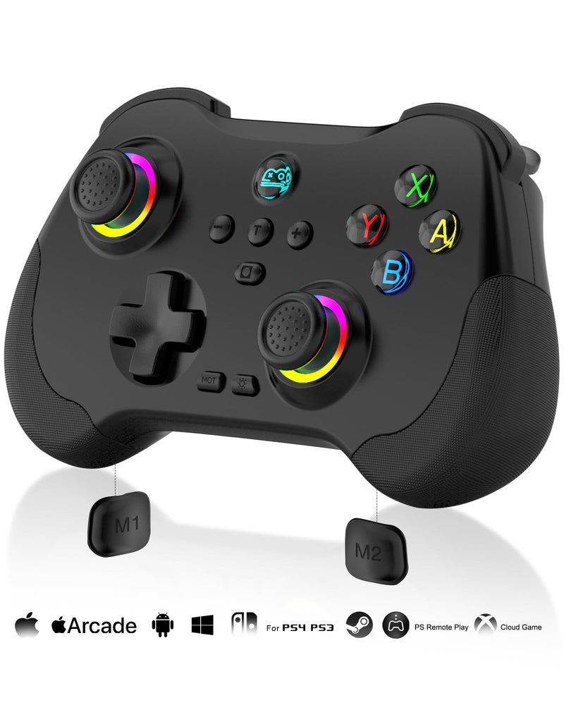 Joso Mobile Gaming Controller for iPad/iPhone/Tablet, Cloud Controller Remote Joystick for iOS/Android, Wireless Switch Controller with Macro Buttons/Hall-Rocker/Hall-Trigger - Black
