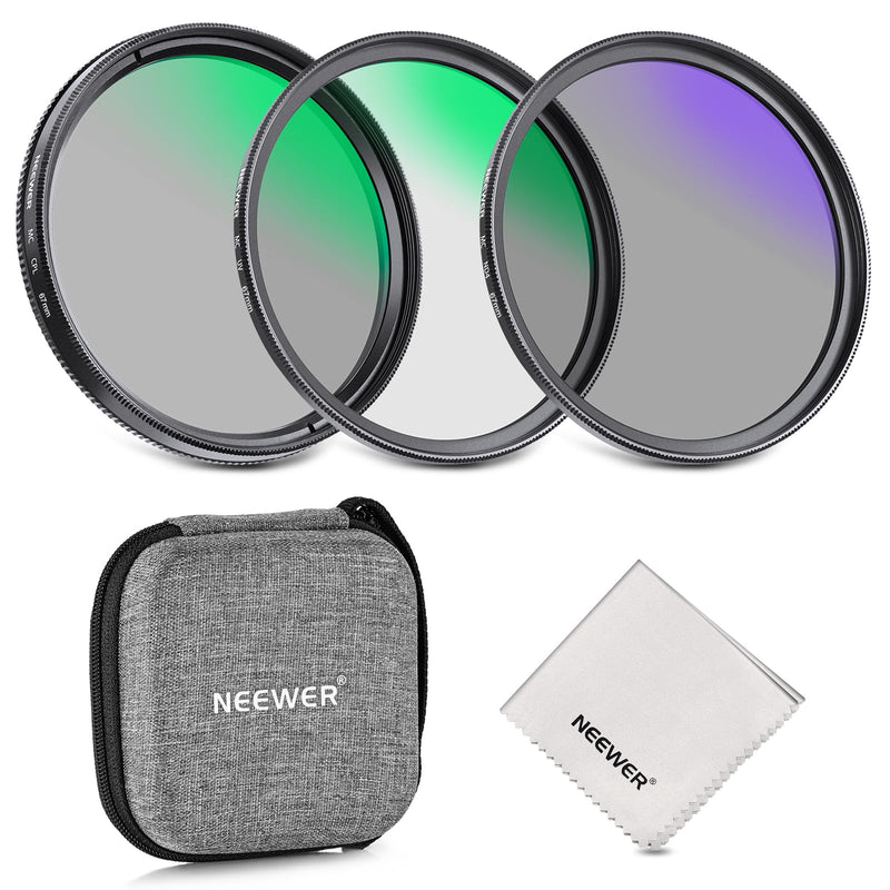 NEEWER 67mm UV&CPL&ND4 Lens Filter Kit with Hard Shell Bag, Optical Glass & Aluminum Alloy Frame, UV + Circular Polarizer(CPL) + Neutral Density Filters Set with Storage Case for 67mm Camera Lens