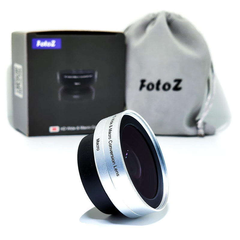 40.5mm 0.75x Wide Angle Conversion Lens(w/Macro), Mini HD Wide & Macro Lens, for Sony ZV-1F ZV-E10 A6100 A6400 A6600 A6700 Accessories, Compatible with kit Lens 16-50mm(SELP1650) (Silvery) Silvery