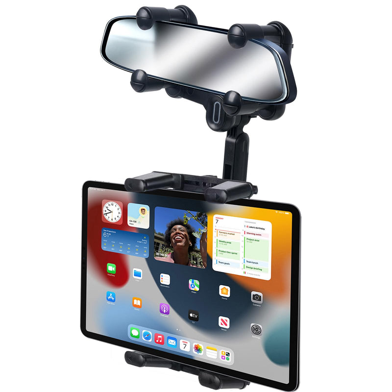 Phone Mount for Car,Car Rear View Mirror Phone Holder, multifunctional 360°Rotatable and Retractable Tablet Holder for Car，Suitable for iPhone1,iPad,Samsung Z Fold 5 4, All Foldable Phones