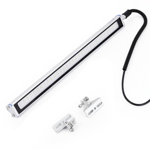 Yjingrui Machine Light LED 422 mm 14 W IP68 115° Adjustable 230 V | With sliding bracket, high-brightness CNC machine work light, for CNC interior lighting, industrial and workshop lighting