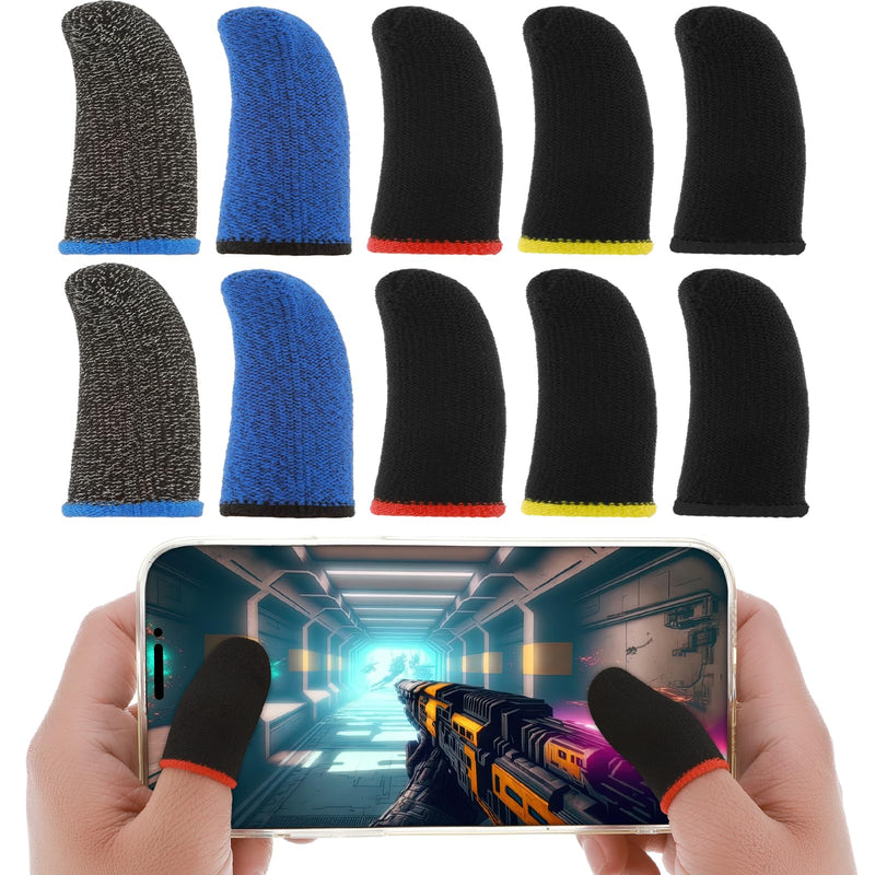 30PCS Finger Sleeves, Sweatproof Anti-Slip Gaming Finger Cover Breathable Thumb Gloves for Mobile Gaming Grip Pain-Relief Mobile Phone Gaming Finger, Compatible with All Touchscreen Devices