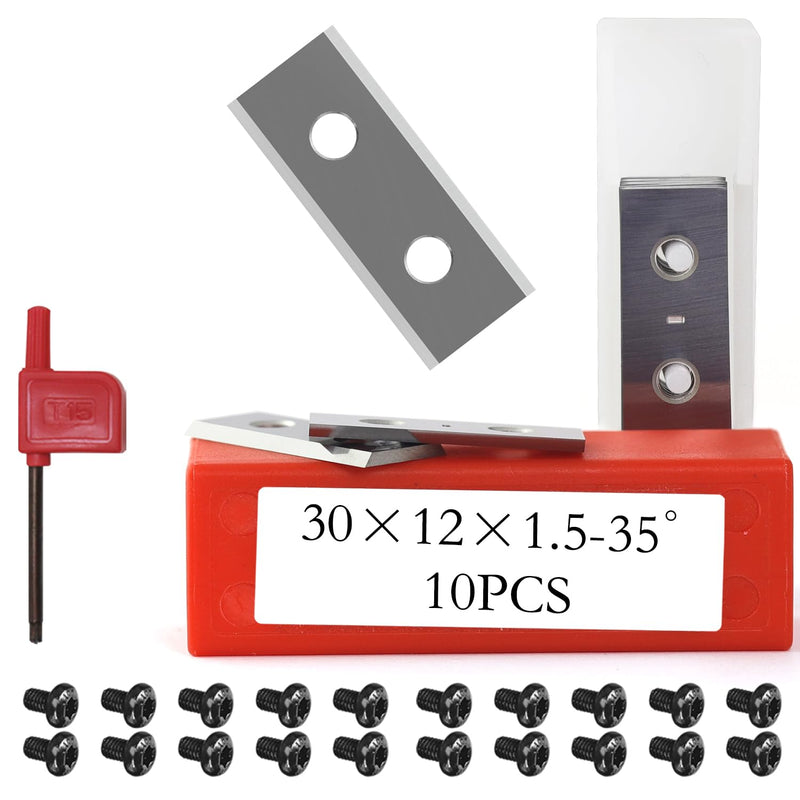 1.18" 30mm Carbide Inserts Scraper Blades for Paint Scraper Hand-Held Scrapers Spiral Helical Planer Cutter Heads and Router Bits 30x12x1.5mm
