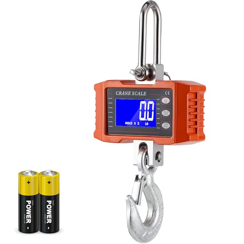 CGOLDENWALL Digital Crane Scale 2200lb Hanging Scale with Switchable kg/lb Display - ideal for Farms, Hunting and Livestock 1000kg