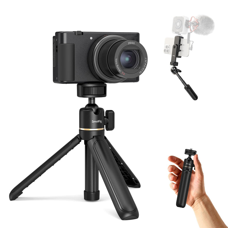 SMALLRIG Mini Tripod for Camera, Small Vlogging Travel Tripod 360° Ball Head, Desk Tripod Stand for Webcam, Handheld Tripod for Canon g7x, for Sony Zv1 and Phone