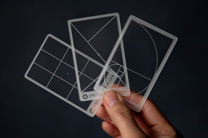 NYC Photo Safari: Golden Triangle + Fibonacci + Rule of Thirds Composition Tools View Finder/Viewer Photography/Painting/Drawing Credit Card Size Fits in Wallet/Camera Bag (Bundle)