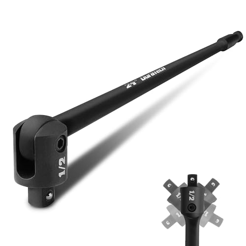 DURATECH 1/2" Drive 24-Inch Heavy Duty Breaker Bar with 240° Flex Head 24 in Black