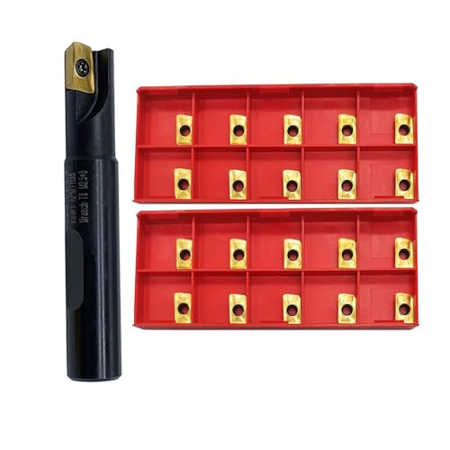 GBJ 1/2 * 1/2 * 3”-1T + 21PC APMT1135PDER 90 ° Indexable End Mill Holder Carbide Inserts Machining Steel,Iron Square Shoulder Face milling Slotting Milling Arbor