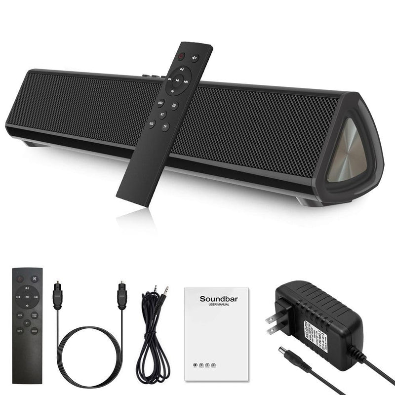 Guppy Sound Bar 15.7 Inch Soundbar for Smart TV Speaker with USB/AUX Connectivity, PC Desktop Speaker, Stereo Wireless Computer Bar Speaker, Subwoofer, for TV/Desktop/Laptop (Black)
