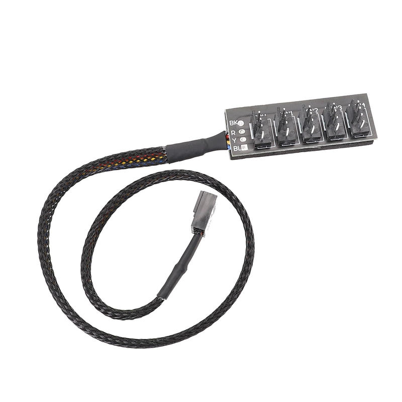 PWM Fan Hub, 4-Pin PWM PC Fan Hub Power Supply Cable 1 to 5 Way Splitter for 12V Desktop Computer Cooler Fans.
