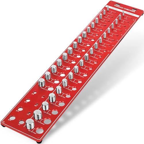 34 Thread Checker Nut and Bolt Thread Checker Standard and Metric Bolt Size and Thread Identifier Gauge Drill Bit Gauge,19 Standard and 15 Metric 8 Drill Bit Sizes