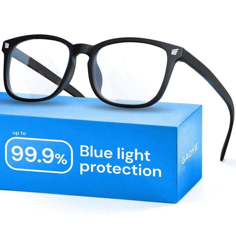 Gaoye Blue Light Glasses for Computer & Gaming - Anti UV Ray Lenses, Scratch-Resistant & Comfort Fit Medium Matte Black 1