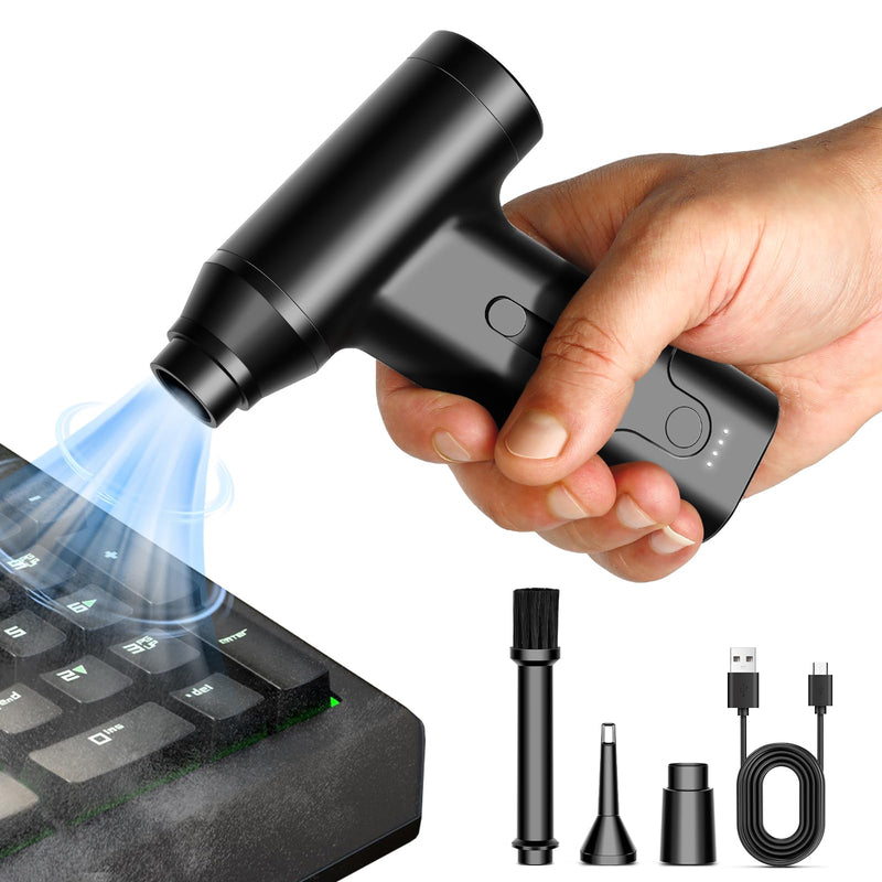 Electric Air Duster, 110000RPM Mini Air Duster,Portable Stepless Speed Keyboard Cleaner for Office,Rechargeable Air Blower Replaces Canned Air,Reusable Compressed Air Duster for PC,Car,Home