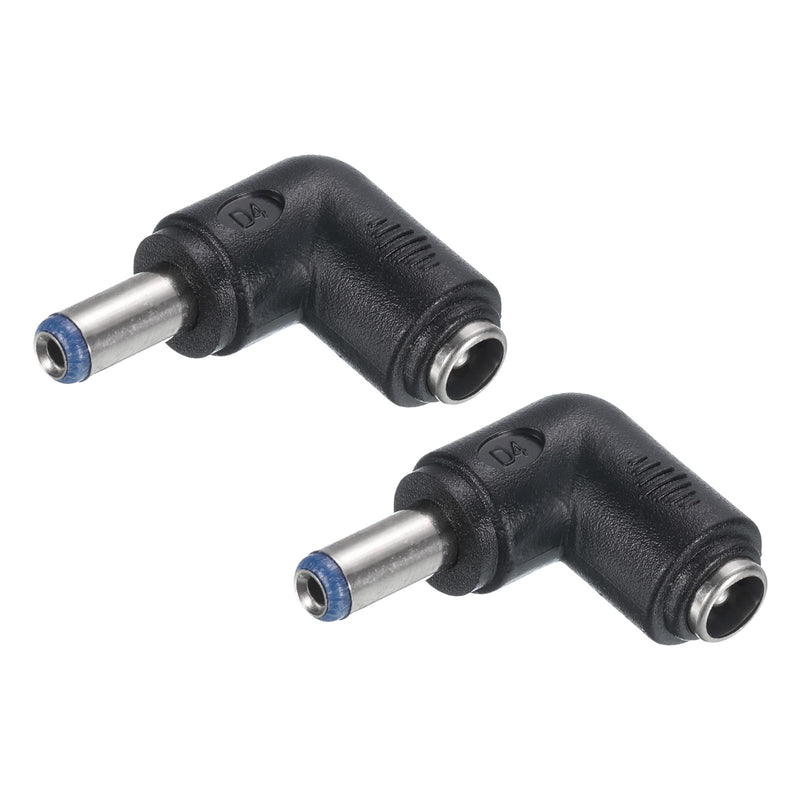 uxcell DC Power Connector Adapter, 2Pcs 90 Degree Angle 5.5mm x 2.1mm Female Jack to 5.5mm x 2.5mm Male Plug Coupler Converter