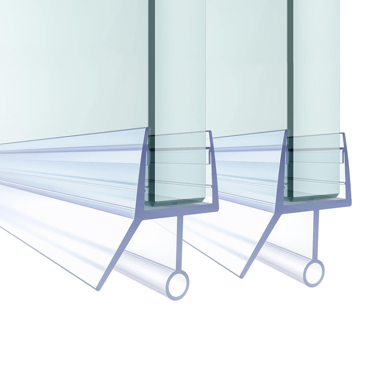 Shower Door Bottom Seal,2 PCS 3/8" X 36" Shower Door Sweep for 3/8 Inch Glass,Frameless Glass Door Seal Strip to Seal 11mm Gap,Stop Shower Leaks and Create a Water Barrier For 3/8" Glass