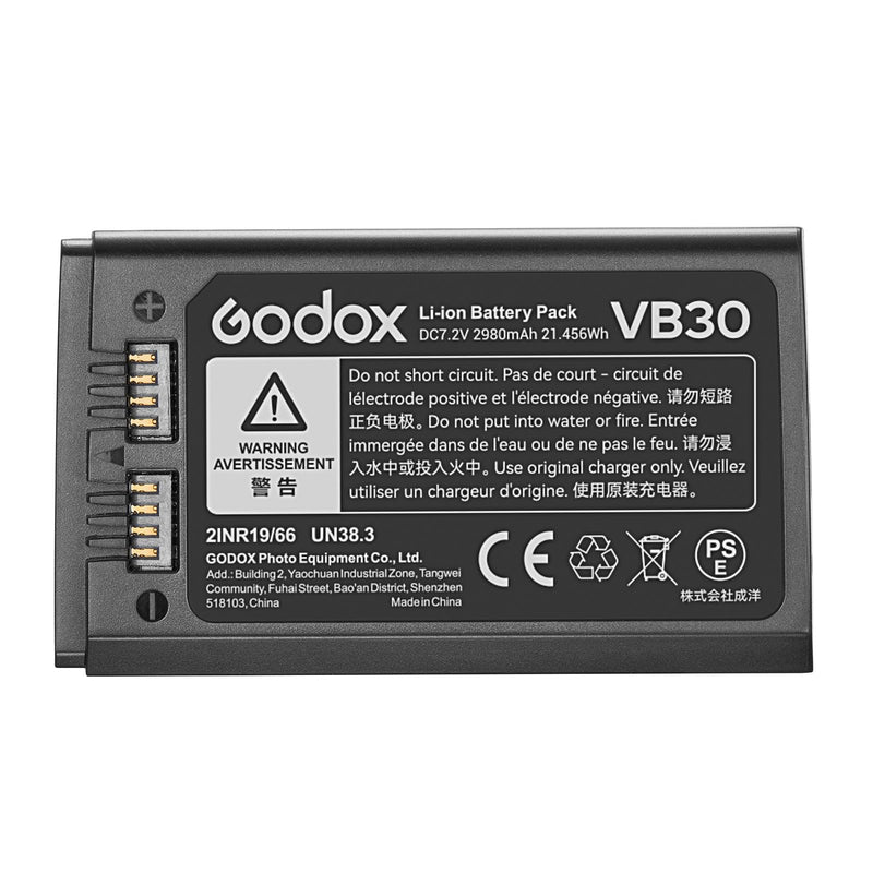 GODOX V100 V1 V1Pro Battery Replacement V30 Battery with Type-C Charge 7.2V/2980mAh for V100C V100N V100S V1Pro-C V1Pro-N V1Pro-S V1C V1N V1S Camera Flash (VB26 Upgrade)