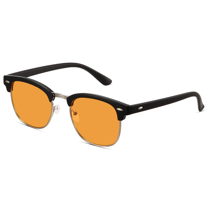 racico Computer Blue Light Blocking Glasses Blue Light Glasses Men Women, Anti Blu-Ray Clear Gaming Glasses Lenses Black and Silver Night Vision