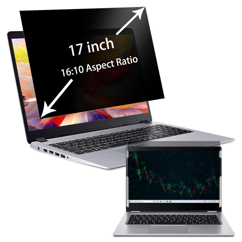 Laptop Privacy Screen 17 Inch for 16:10 Widescreen Display, Anti Blue Light Glare Privacy Filter, For LG Gram 17" Laptop Screen Privacy Shield, Anti-Scratch Screen Protector 17 Inch 16:10